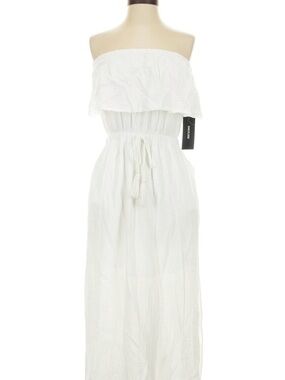 Gilli White Strapless Maxi Dress with Tassel Tie